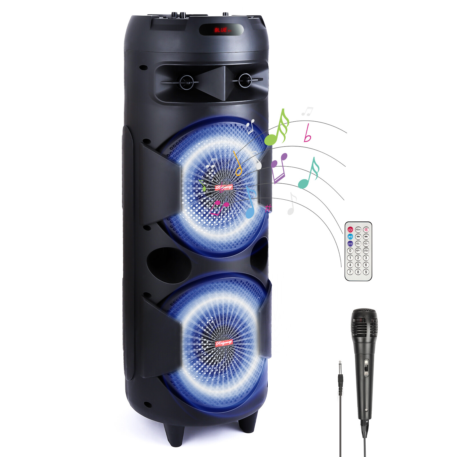 6000W Bluetooth Speaker Portable Sub Woofer Heavy Bass Party Sound System w/Mic alternate view 2