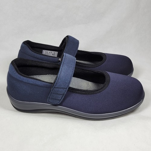 Orthofeet Springfield Stretch Mary Janes Women's Size 8.5 D Navy Comfort Shoes | eBay