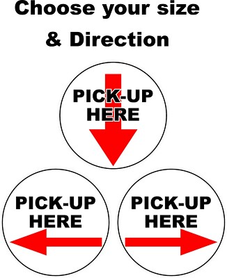 Pick-up Order Here Sticker Vinyl Business Sticker Decal right left down pick-up