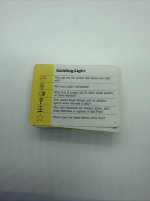 The Guiding Light Vintage 1987 Trivia Card Game Procter & Gamble P&G
