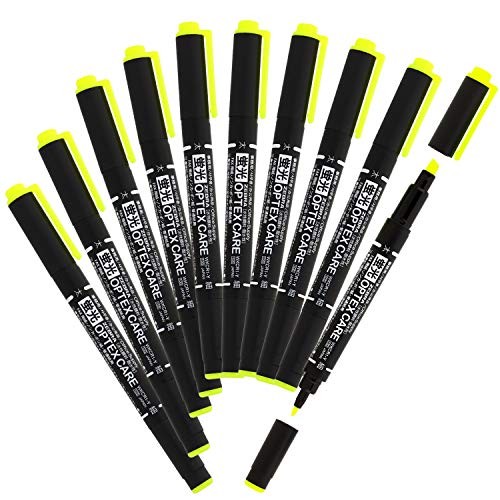 Ten zebra fluorescent pen Optex care yellow B-WKCR1-Y from J