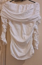 Womens Long Ruched Sleeve Off The Shoulder blouse/top size L