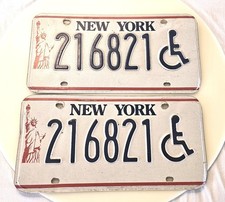 NEW YORK LICENSE PLATE VINTAGE - STATUE OF LIBERTY- HANDICAP-CUSTOM LICENSE 8Os