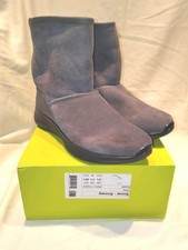 Hotter “Snow” Sheepskin Leather Grey suede ankle Boots Size 5.5 