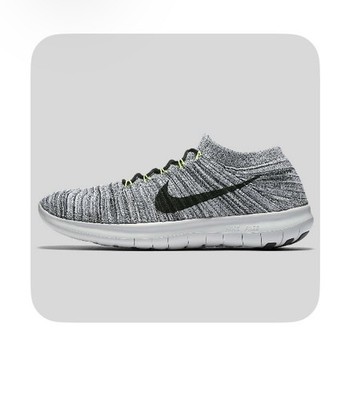 NEW Women's Nike Free RN Motion Flyknit Oreo Size 6 White/Volt/Off White-Black