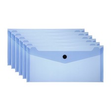 6 Pack A6 Plastic Expanding File Folders with Snap Closure, Blue