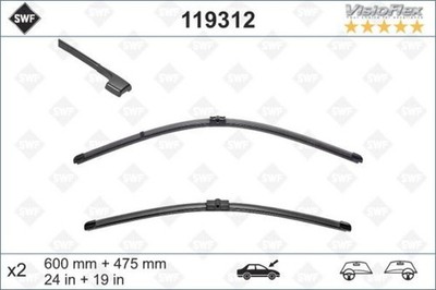 SWF Front Wiper Blade 2pcs 600 475 mm 24/19'' Fits BMW E91 E90 61617118216