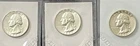 Lot of 3 - 1954/1956/1959 Silver Washington Quarters 25c Choice BU