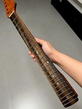 AAAAA Ebony Jumbo Stainless steel 22fret Roasted flame maple Guitar Neck 12in