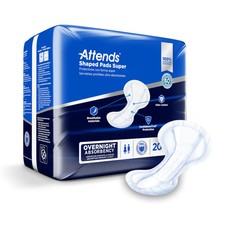 Attends Shaped Pads Super, Overnight Absorbency