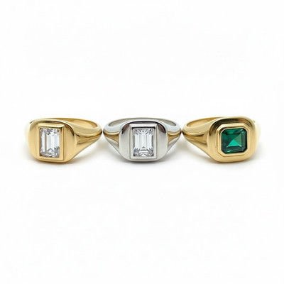 Emerald Pinky Rings