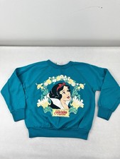 Vintage Disney teal Snow White girls sweatshirt Size M 5-6 Made In USA