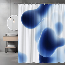 Modern Blue Abstract Shower Curtain for Bathroom Decor
