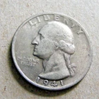 1941 D Washington Silver Quarter  Circulated