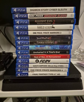 PS4 Slim 1TB mit OVP + 2 Controller + 14 Spiele (1x Spiel FSK18) , top Zustand