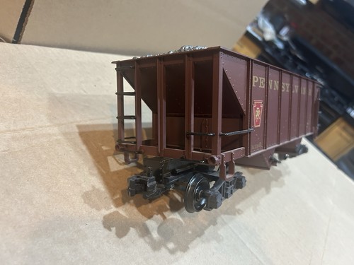 LGB 44760 Pennsylvania Two Bay Hopper W/Coal Load, Steel Wheels, G Scale, C7/Ex - Picture 6 of 13