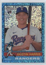 2025 Topps Heritage Chrome Light Blue Sparkle Refractor Dustin Harris #114 02ri