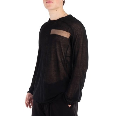 専用2 Yohji Yamamoto Sheer Round Neck Long Sleeve T-Shirt, Brand Size 3