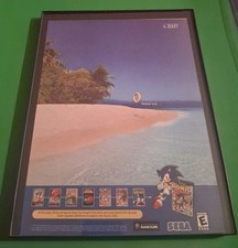 Anuncio impreso enmarcado promocional vintage de videojuego Sonic Mega Collection 8,5X11