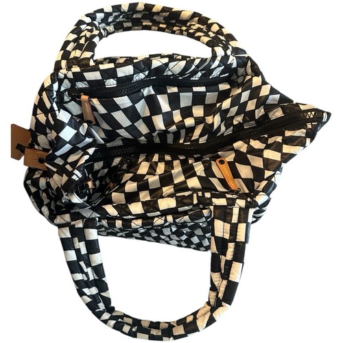 MZ Wallace Hand Bag Quilted Sutton Black White Nylon Handle Tote Crossbody Strap - 第 12/17 張圖片