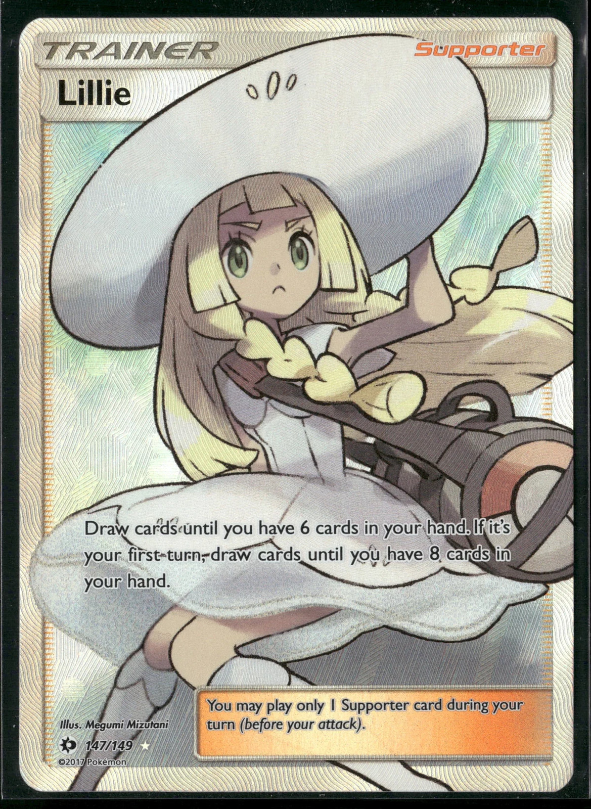 2017 Pokemon Sun & Moon Lillie 147/149 Full Art Ultra Rare NM