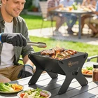 2-In-1 Portable BBQ Grill and Camping Fire Pit with Gripper, Gloves, Carry Bag