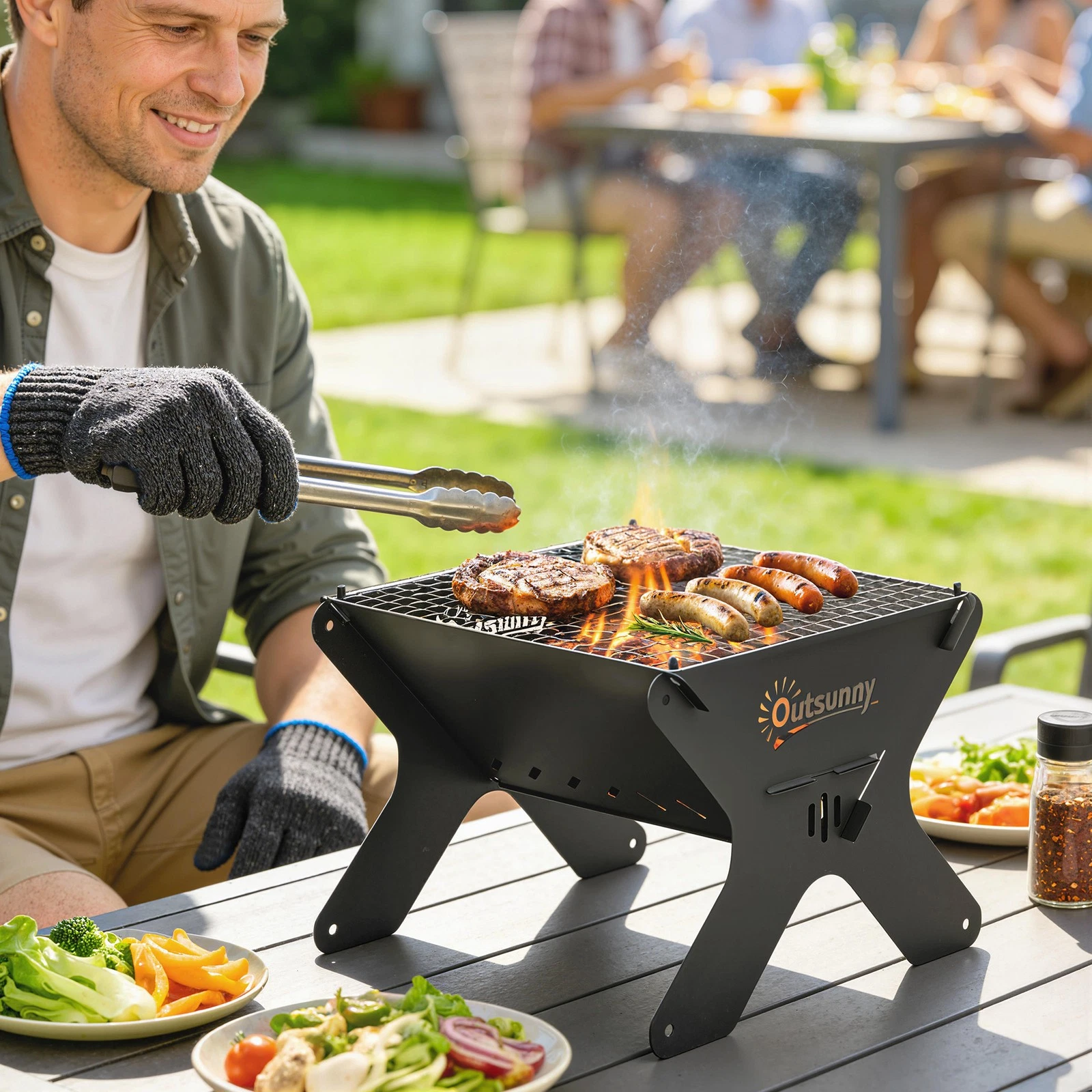 2-In-1 Portable BBQ Grill and Camping Fire Pit with Gripper, Gloves, Carry Bag
Opens in a new window