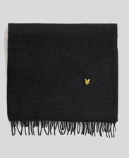 LYLE & SCOTT PLAIN LAMBSWOOL SCARF 52323 SV2304A JET BLACK Z865 1 SZ