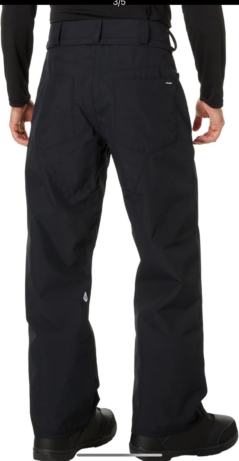 VOLCOM Hombres 2023 Snowboard Nieve - PANTALONES 5 BOLSILLOS - NEGRO