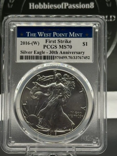 2016-(W) $1 Silver Eagle PCGS MS70 First Strike Struck at West Point 30th Anniv