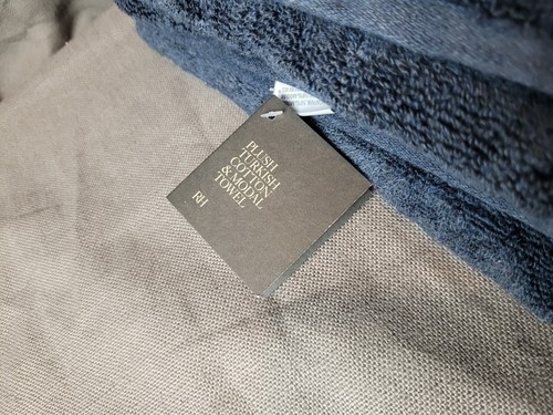 Restoration Hardware Plush Turkish Cotton & Modal Towel Indigo/Blue New W/O Tag - Picture 2 of 3