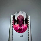 ?1.42 cts LOVELY CHERRY RED NATURAL RHODOLITE GEMSTONE OVAL CUT Certified