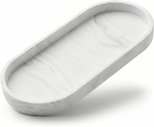 Silicone Bathroom Vanity Tray Oval Kitchen Sink Organizer Tray Soap Dispenser 