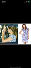 Seraphine Maternity Purple Floral Wrap Dress V-Neck Cap Sleeve Size US 12 UK 16