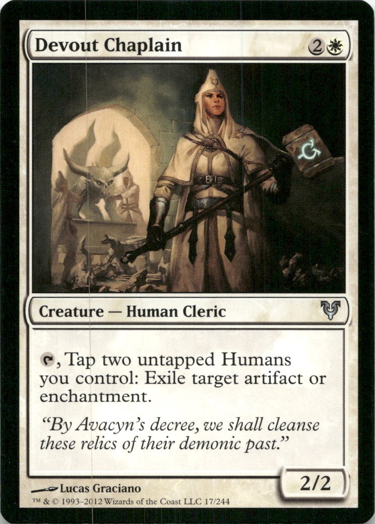Devout Chaplain 17 Uncommon Avacyn Restored Magic: The Gathering Near Mint