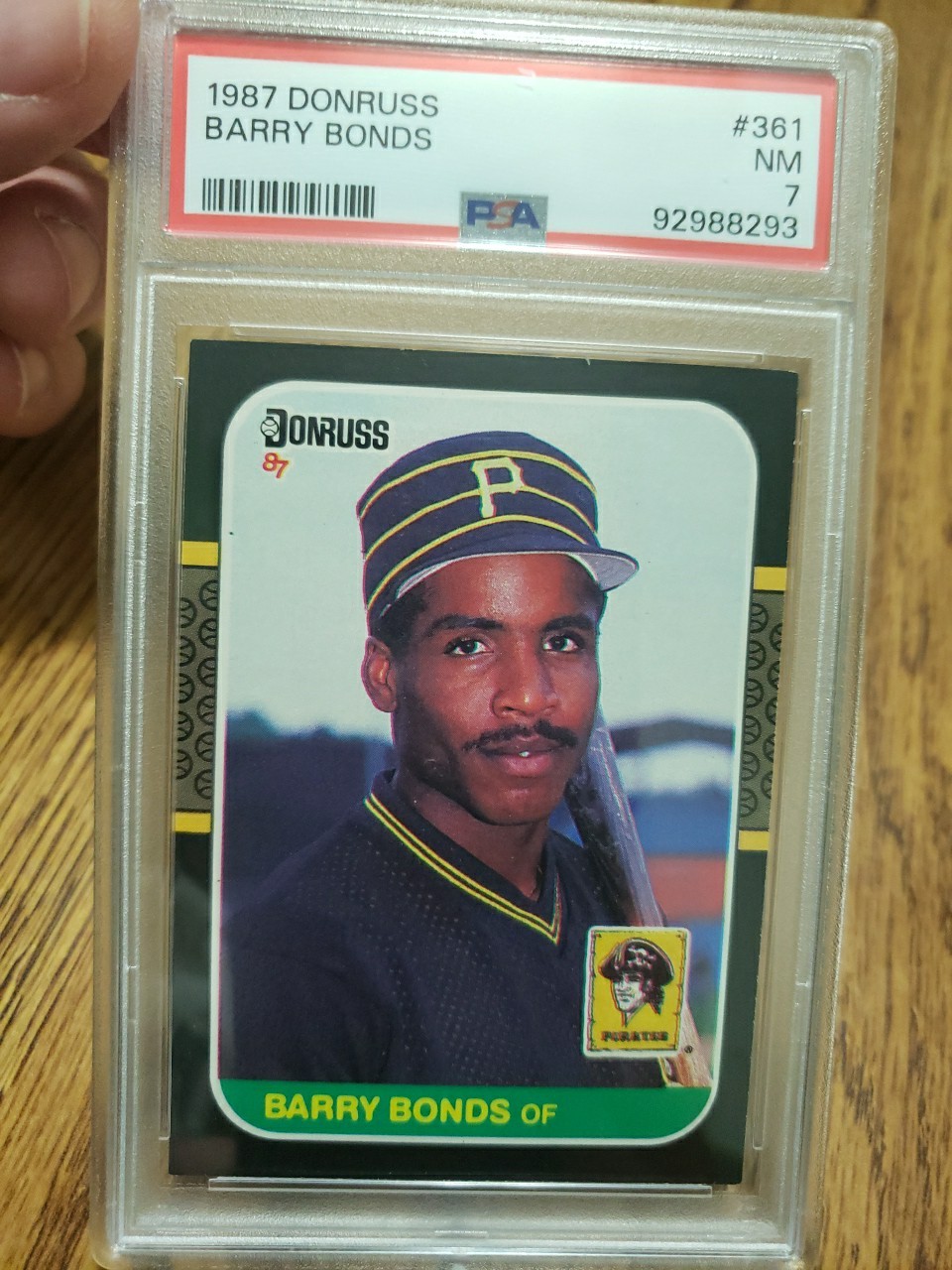 1987 Donruss Barry Bonds #361 PSA 7 NM Rookie Card Pittsburgh Pirates