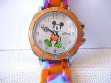 DISNEY ACCUTIME WATCH CORP MK1191SE Silvertone Mickey Mouse Watch  -New Battery