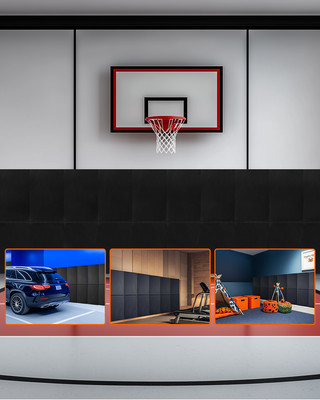 Uimoso 4 PCS Gym Wall Padding Durable Waterproof Basketball Mat 2'' Thick Court