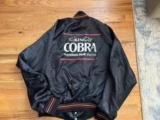 Vintage King Cobra Premium Malt Liquor Anheuser Busch Satin Jacket Sz XL 80s 90s