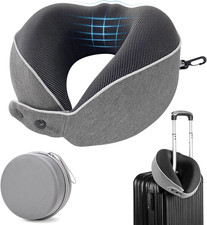 Memory Foam Neck Travel Pillow, Neck Pillow Airplane with Eye Mask Ear Plugs,