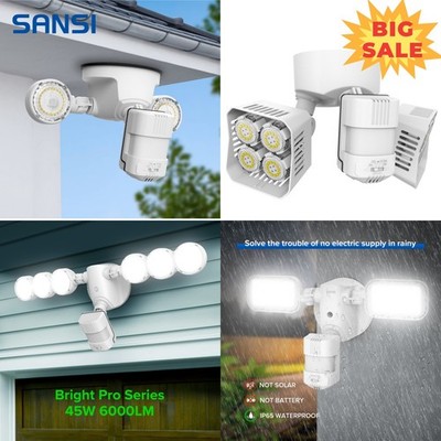 SANSI 2000LM-10000LM Motion Sensor Security Light Outdoor Floodlight 5000K IP65