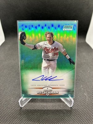 2025 Topps Stadium Club On Card Auto Adley Rutschman Chrome Turquoise /99