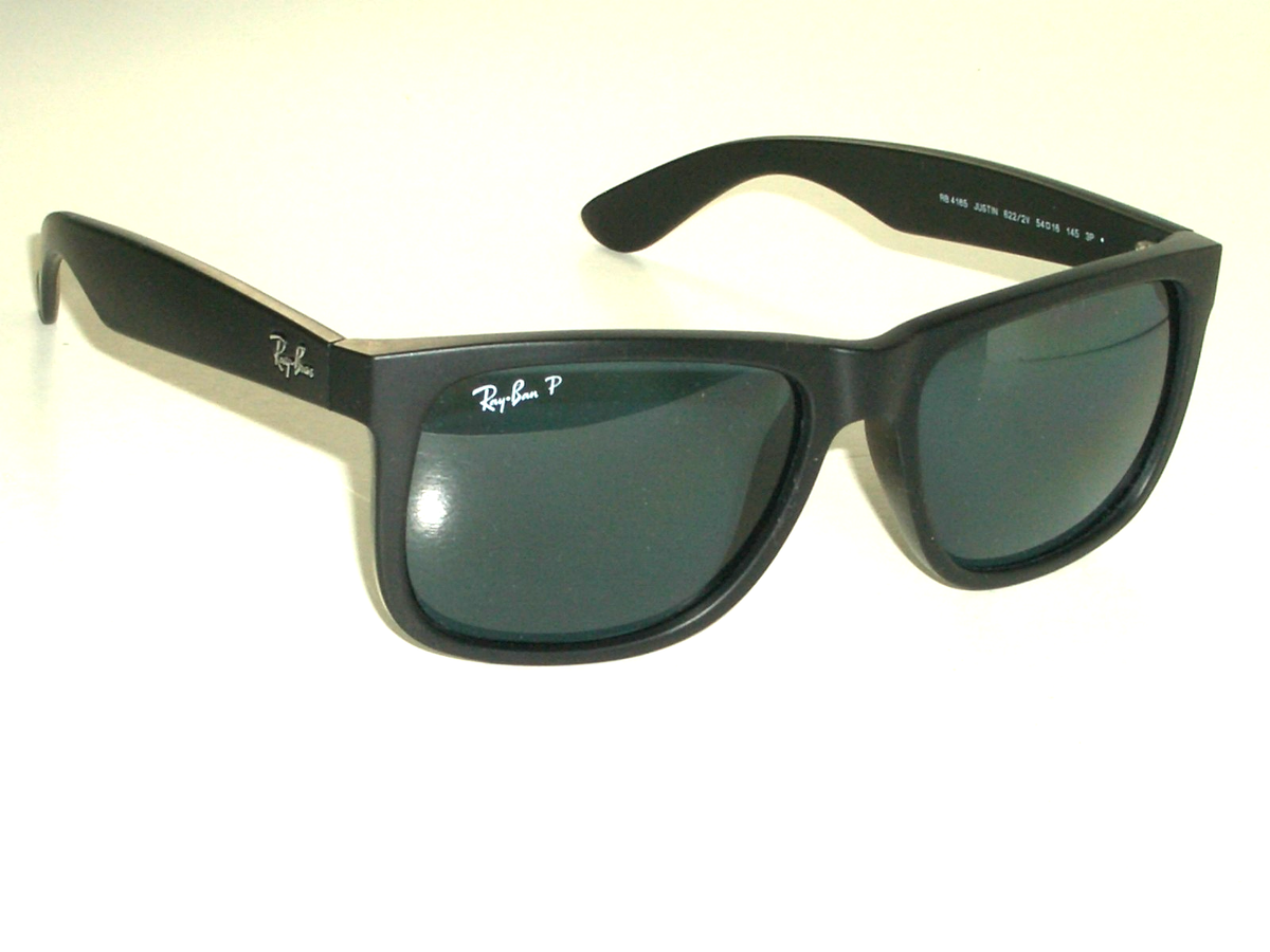 RAY BAN RB4165 JUSTIN 54[]16 145 MATTE BLACK BLUEISH GRAY