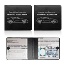 Suvnie 2PCS Car Registration Insurance Holder, 2 PCS, Black, Logo