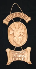 MCM Abbey Press Faux Wood Wall Hanging Together We Will Walk In God's Love-SU