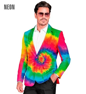 Widmann Neon Tie Dye Party Fashion Jacket (Jacket) (M) Rainbow - Imagen 1 de 4