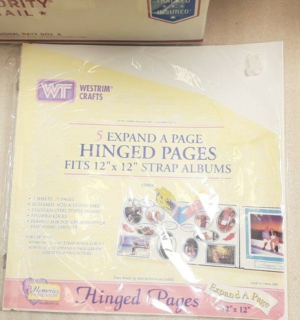 Westrim Crafts 5 Expand a Page Hinged Pages Fits 12x12 Scrapbook Strap