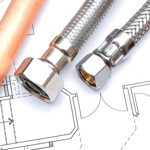 Lead-Free Stainless Steel Faucet Supply Hose 24" - 4 Pack of Flexible Connectors - Picture 8 of 12