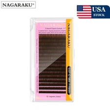 NAGARAKU Brown Color Faux Mink Eyelash Individual Cilia Premium Extension 16rows