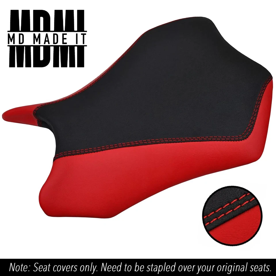 JUEGO FUNDAS ASIENTO VINILO AGARRE PERSONALIZADO NEGRO Y ROJO PARA KAWASAKI NINJA 250 08-12 Foto 2 de 4